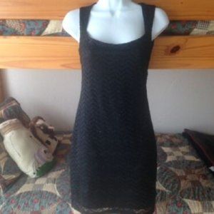 NWT * Sexy BLACK Sparkle COCKTAIL DRESS * TIGHT low neck STRETCH bodycon * sz 1